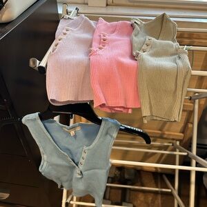 Stylish Women's Crop Tops - Blue, Pink, Green